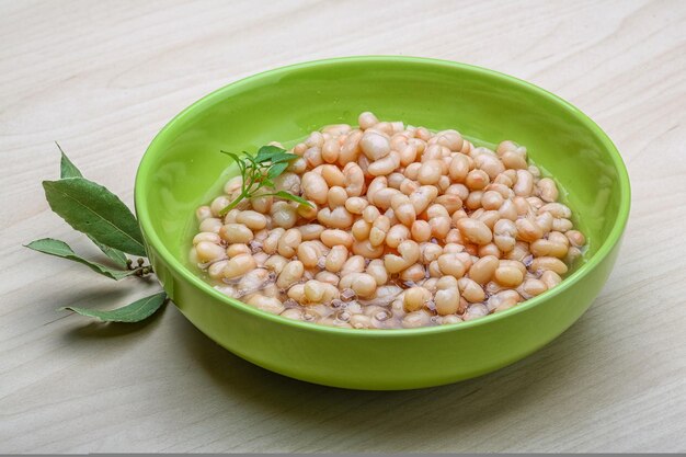写真 白い缶詰豆