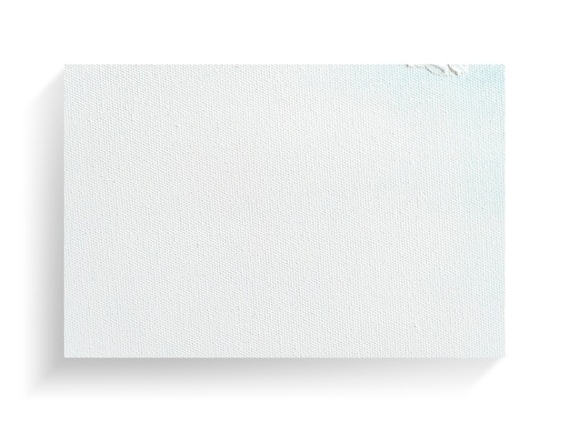Telaio di tela bianca su sfondo bianco.