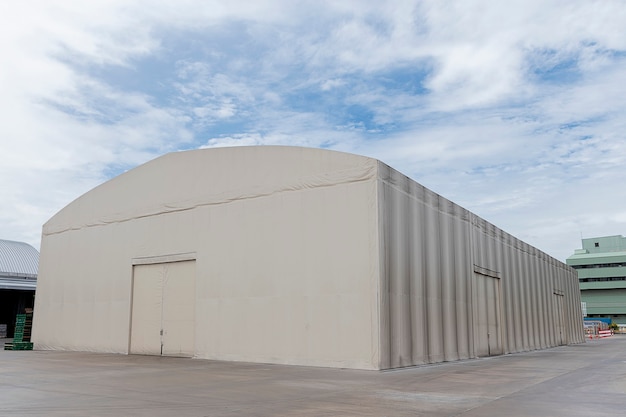 Photo white canvas warehouse distribution center