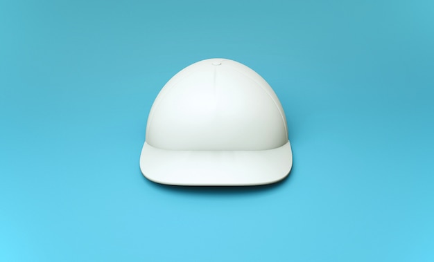 White cap on blue. 3d render