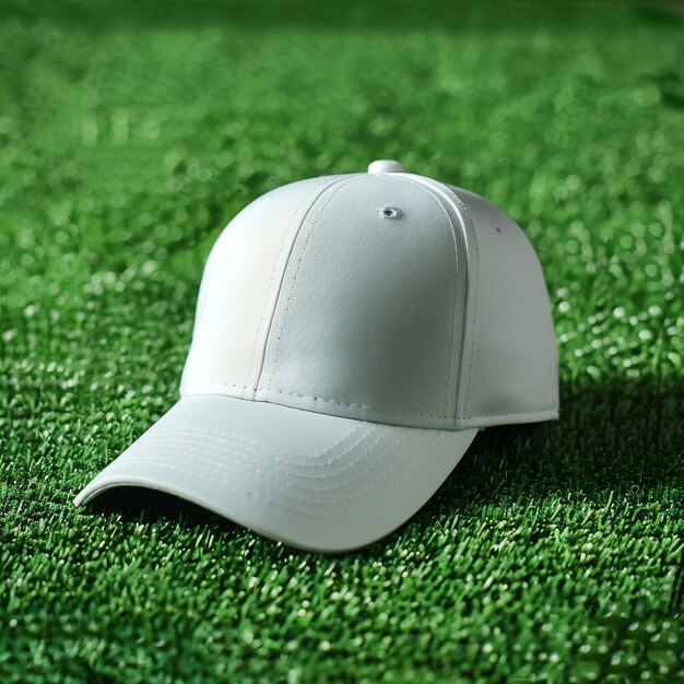 a white cap that says lg on it