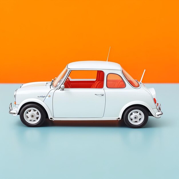 White car on colored background generated by ai