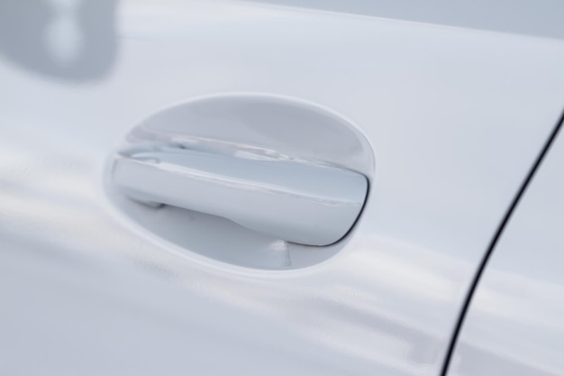 Фото Белая ручка двери автомобиля ручка двери автомобиля без ключа с сенсорным датчиком кнопка доступа