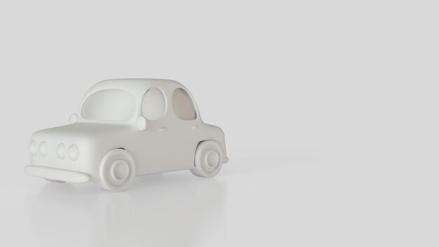 the white car for transport or services concept 3d rendering
