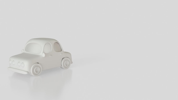 the white car for transport or services concept 3d rendering