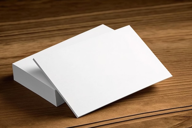 A white card on a table with the word " white " on it.