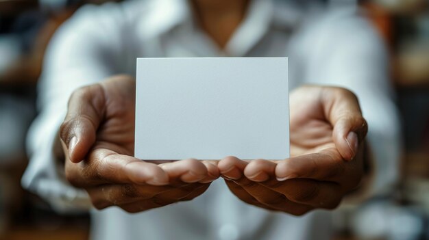 Photo white card with business team people signing it