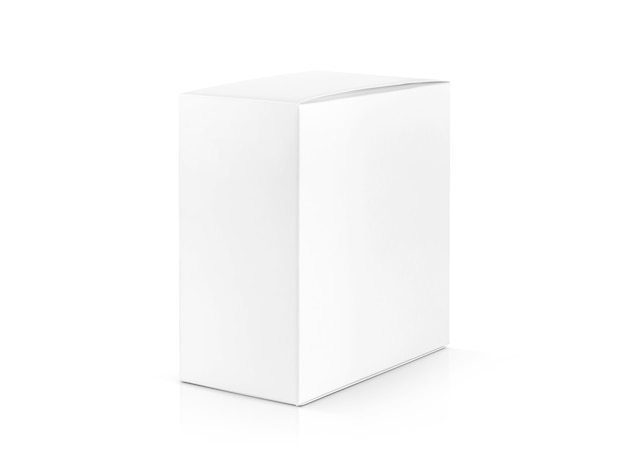 White cardboard box isolated on white background 