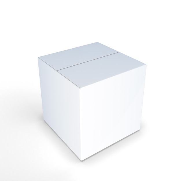 White cardboard box isolated