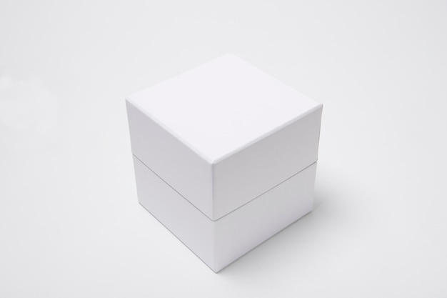 White cardboard box for product on a white background