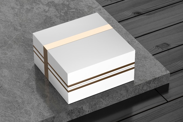 White cardboard jewelry Gift Box Mockup for branding and identity