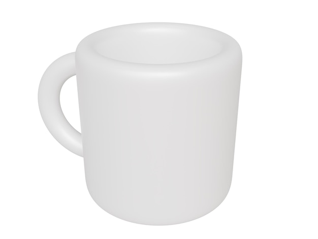 White cartoon cup 3d render