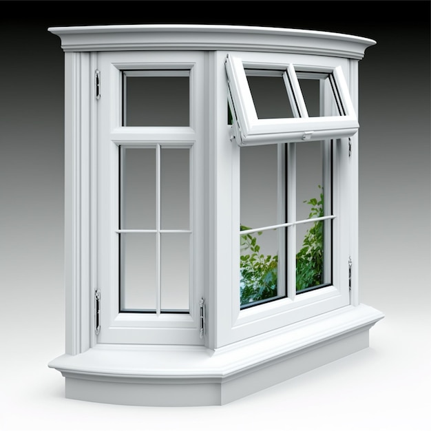 A white casement UPVC window