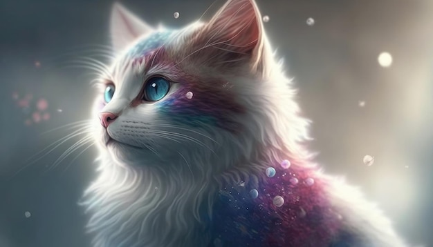 White Cat Full Shot Generative AI