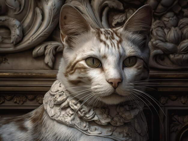Photo white cat portrait close up