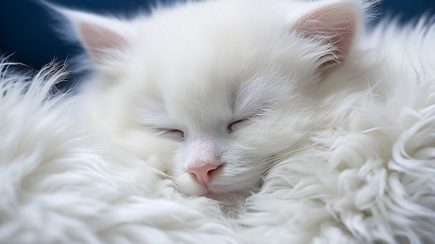 white cat sleep