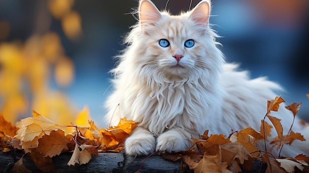 white cat with multi colored eyes yellow and blue turkis