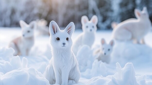 Photo white cats animals isolated on blurred background ai generated image