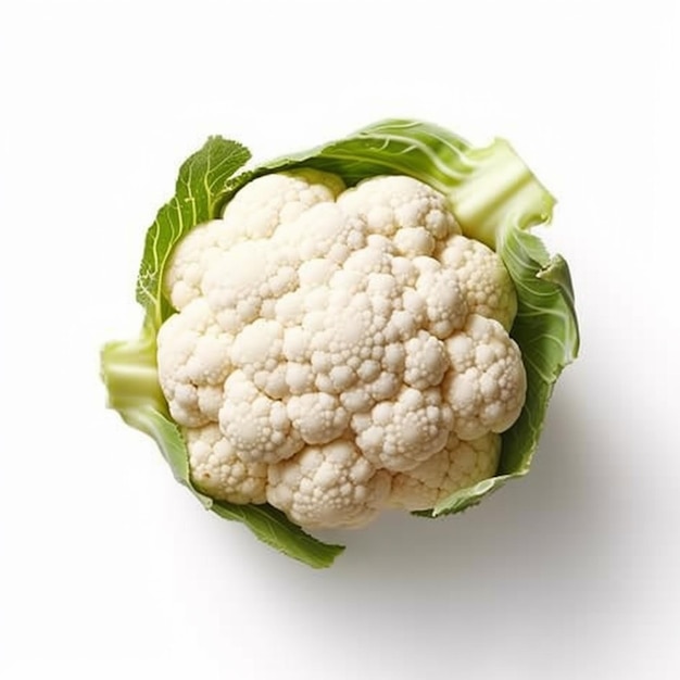 A white cauliflower on a white background