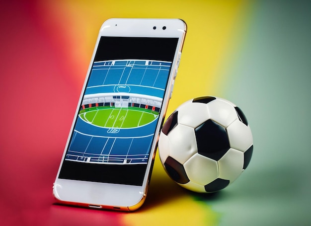 A white cell phone with a soccer ball on it
