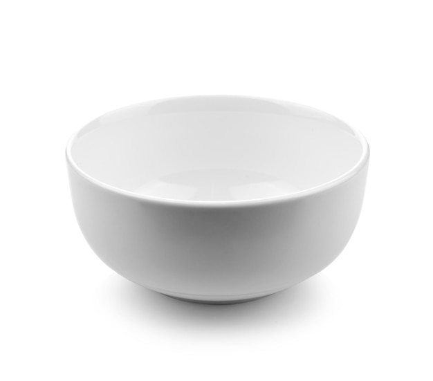 White ceramic bowl isolated on the white color