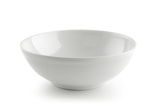 White ceramic bowl on white space