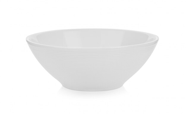 White ceramic bowl on white space