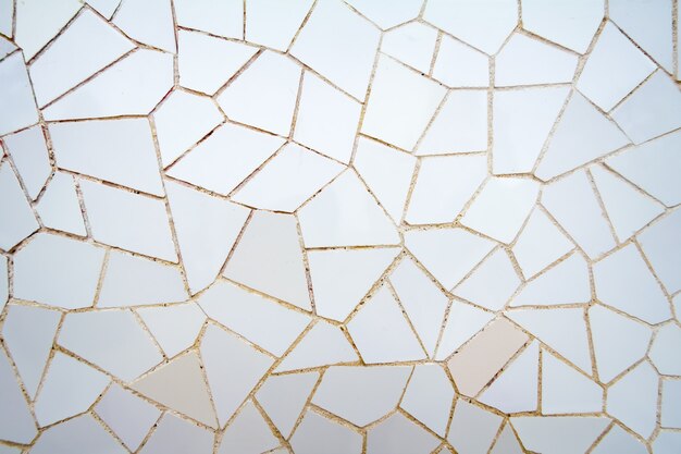 White ceramic mosaic pattern in the park Guell