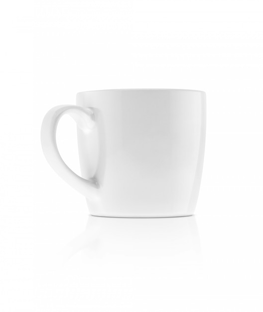 White ceramic mug isolated on white 