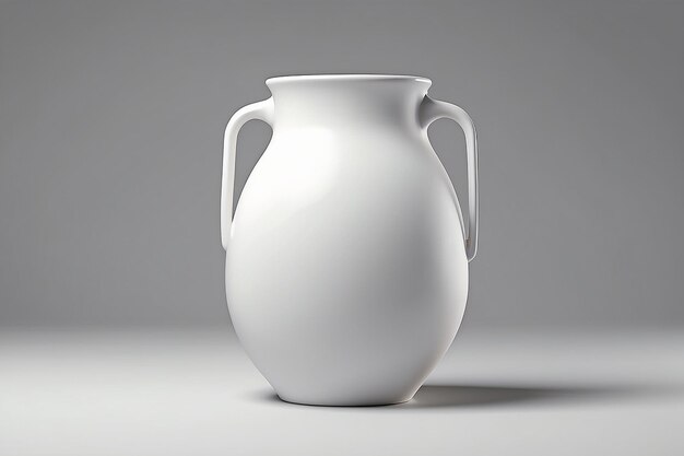 白いセラミックの花瓶がアルファ背景に隔離された3Dレンダリング