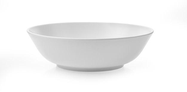 White ceramics bowl isolated on white background