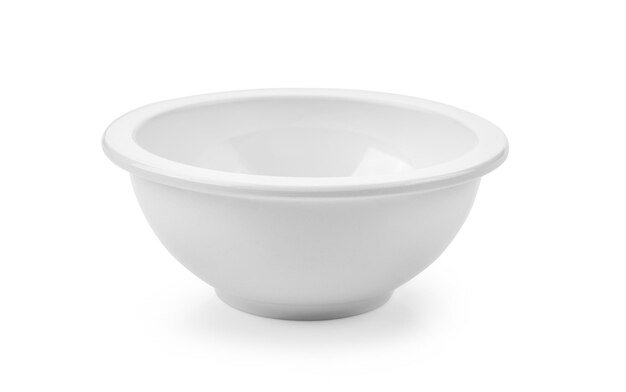 White ceramics bowl on white background