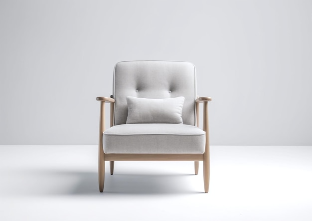 White chair on white background soft armchair