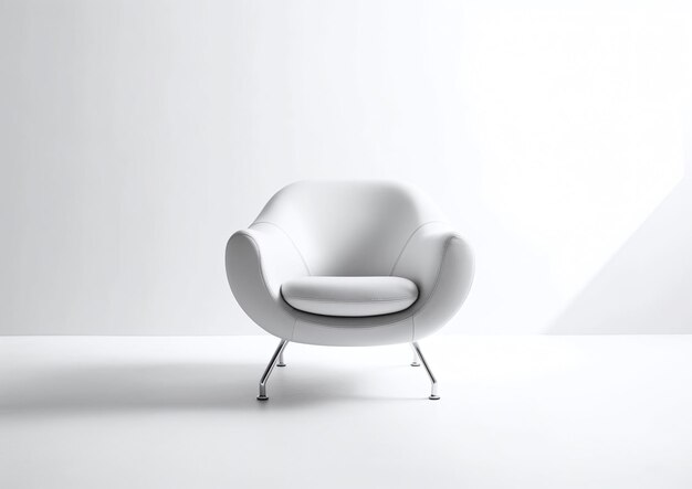 White chair on white background soft armchair