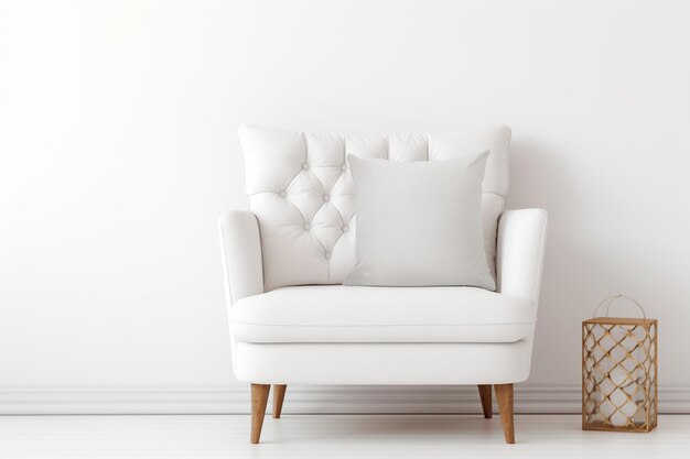 Photo white chair with space for custom cushion design