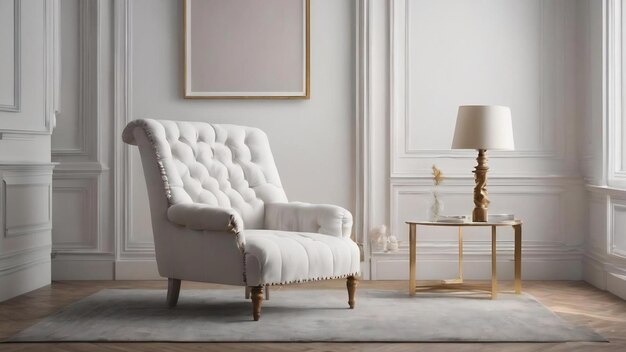 A white chair with a white background and a white background