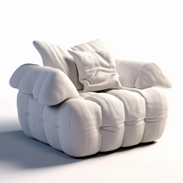 белый стул с белой подушкой, на которой написано «слово».