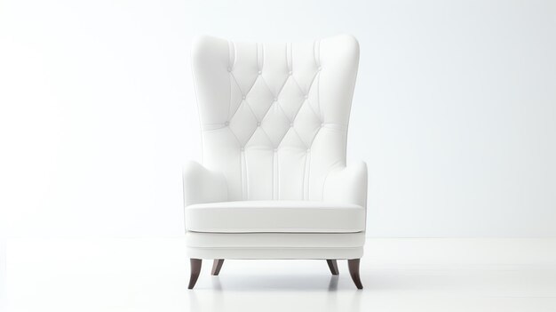 Foto una sedia bianca con gambe di legno