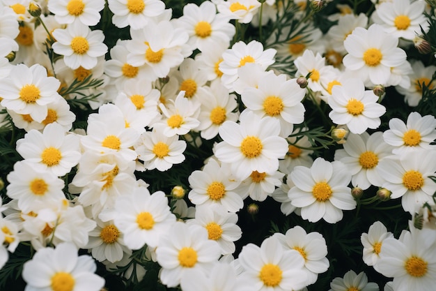 White chamomile flowers