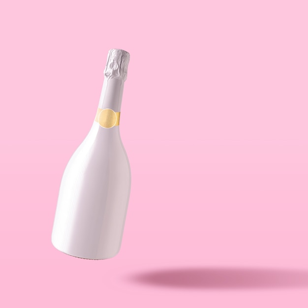 Photo white champagne bottle