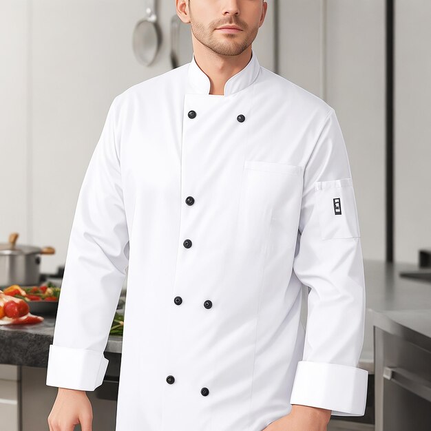 white chef jackets cook uniform formal shirt