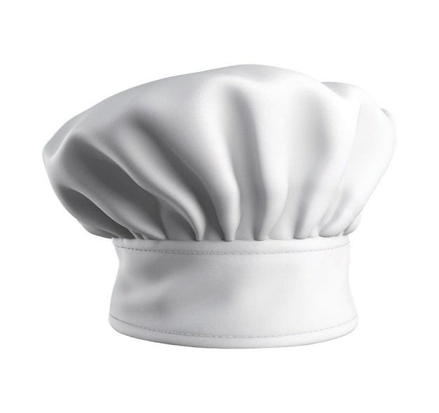 White chef's hat isolated on transparent background