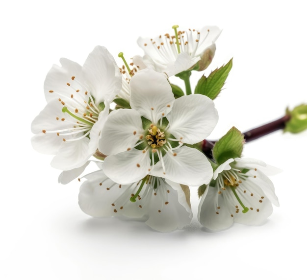 White cherry blossom flowers