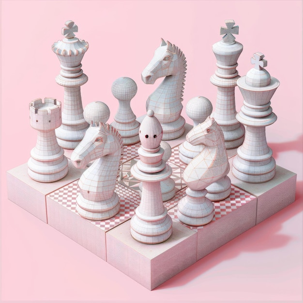 Photo a white chess board with a cartoon character on it