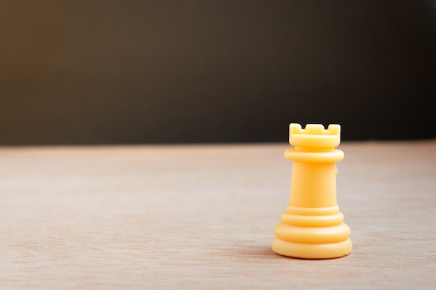 White chess tower with black background