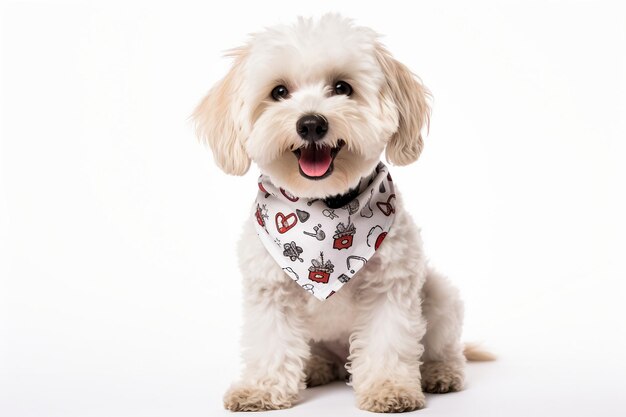 Photo white chic paws bandana style on a white background