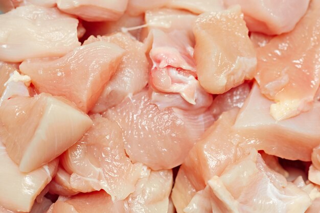 White chicken meat. Cut into large chunks.