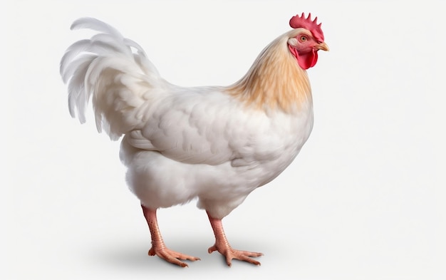 White Chicken on white background AI