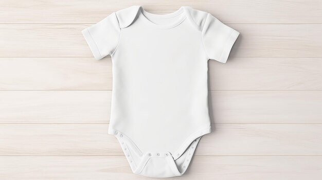 Photo white child brief sleeve bodysuit creative resource ai generated