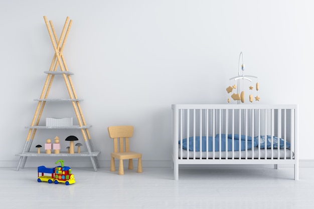 White child room interior for mockup